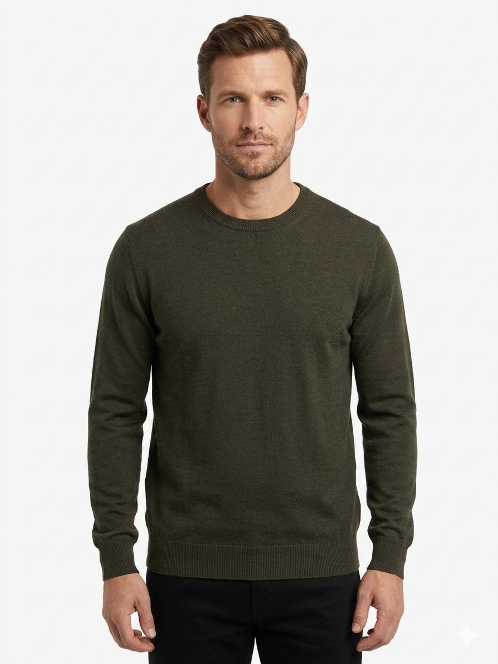 Stewart of Scotland Merino Wool Sweater Men's Large Charcoal Gray Crewneck Knit